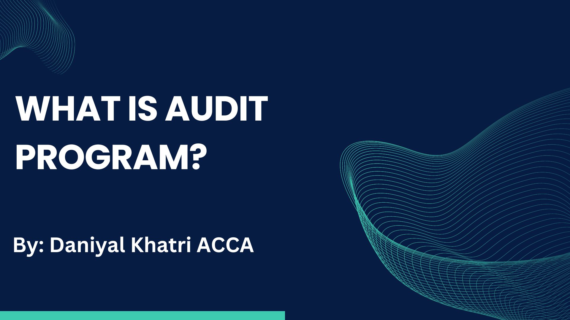 Audit program in the audit file - Accounting with clarity
